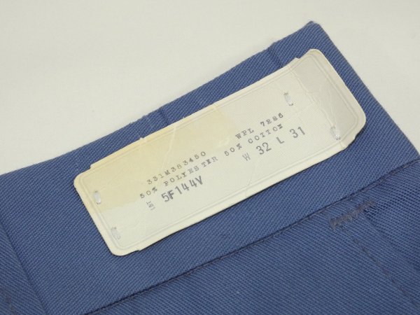 画像5: 60s 70s UNKNOWN WORK TROUSERS CHINO PANTS 32×31 DEAD STOCK (5)
