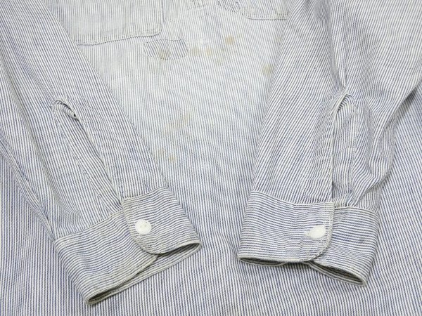 画像10: 40s DOUBLE DUTY PIN HICKORY UNUSUAL STYLE HALF ZIP WORK SHIRT (10)
