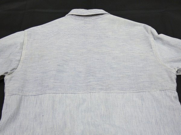 画像12: 40s DOUBLE DUTY PIN HICKORY UNUSUAL STYLE HALF ZIP WORK SHIRT (12)