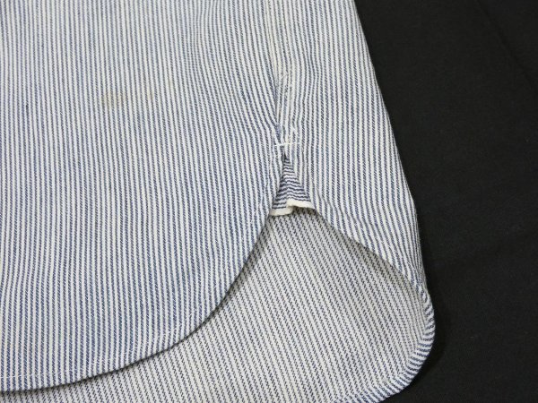 画像9: 40s DOUBLE DUTY PIN HICKORY UNUSUAL STYLE HALF ZIP WORK SHIRT (9)