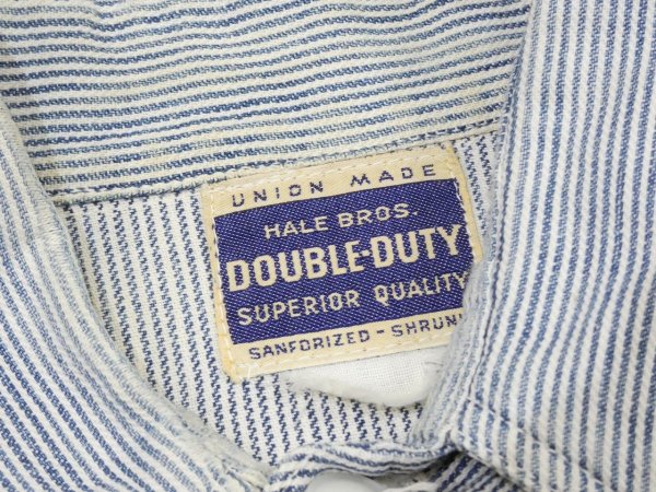 画像3: 40s DOUBLE DUTY PIN HICKORY UNUSUAL STYLE HALF ZIP WORK SHIRT (3)