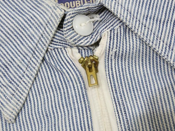 画像5: 40s DOUBLE DUTY PIN HICKORY UNUSUAL STYLE HALF ZIP WORK SHIRT (5)