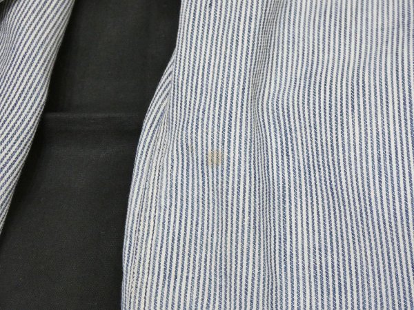 画像14: 40s DOUBLE DUTY PIN HICKORY UNUSUAL STYLE HALF ZIP WORK SHIRT (14)