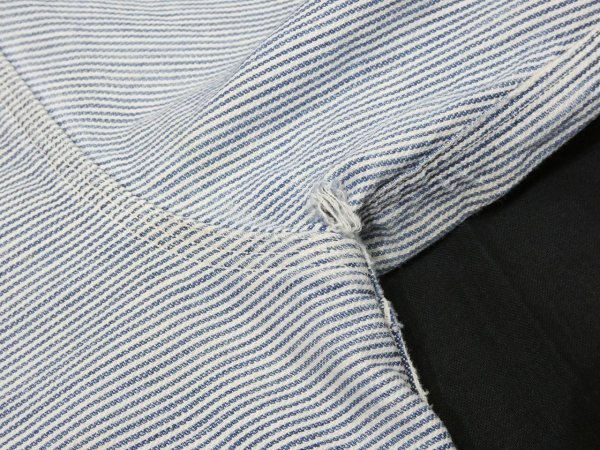 画像13: 40s DOUBLE DUTY PIN HICKORY UNUSUAL STYLE HALF ZIP WORK SHIRT (13)