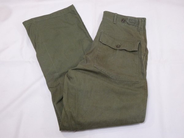 画像3: 50s US ARMYOD-7 M-47 HBT UTILITY TROUSERS BAKER PANTS (3)
