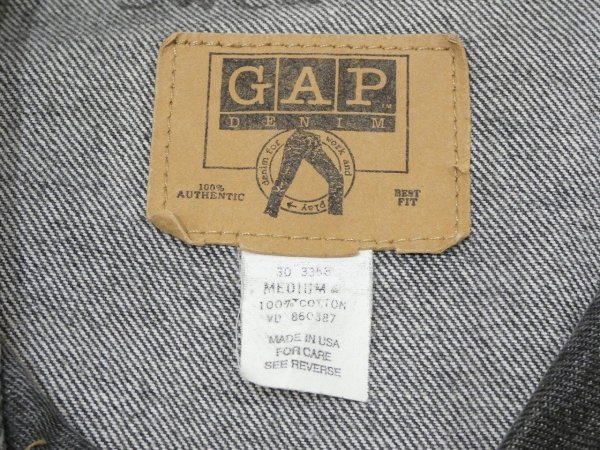 画像3: 80s 90s GAP YARN DYED BLACK DENIM JACKET GJ MADE IN USA (3)