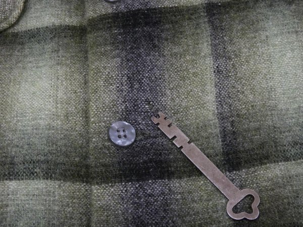 画像8: 60s 70s Cascade OMBRE SHADOW PLAID LOOP COLLAR WOOL SHIRT (8)