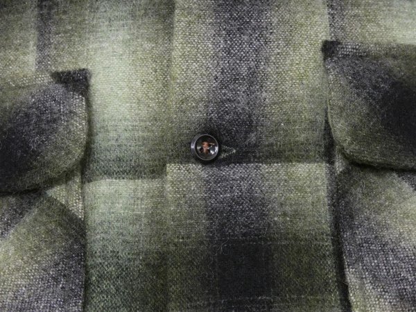 画像7: 60s 70s Cascade OMBRE SHADOW PLAID LOOP COLLAR WOOL SHIRT (7)