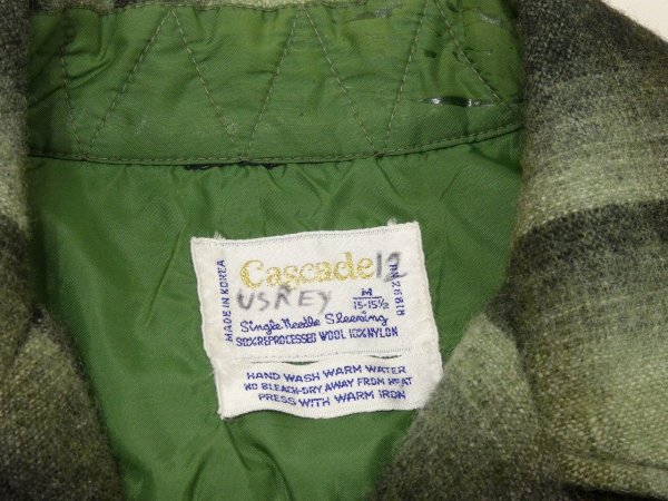 画像3: 60s 70s Cascade OMBRE SHADOW PLAID LOOP COLLAR WOOL SHIRT (3)