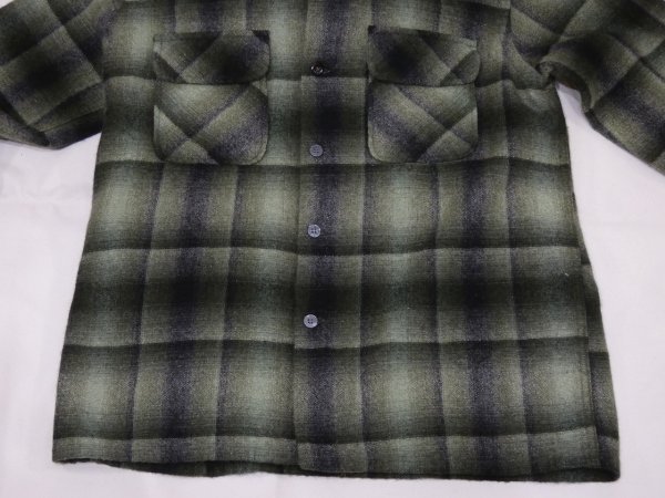 画像6: 60s 70s Cascade OMBRE SHADOW PLAID LOOP COLLAR WOOL SHIRT (6)