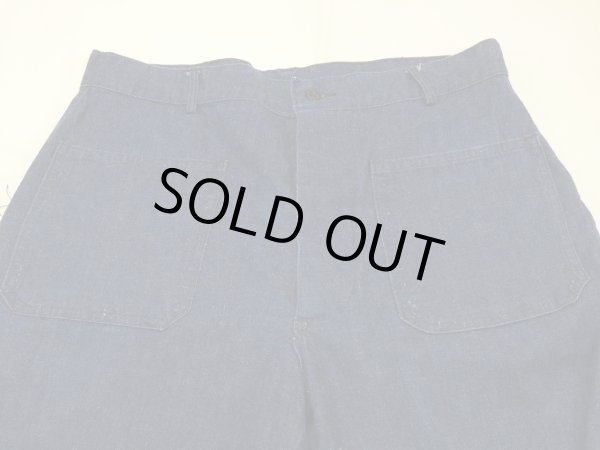 画像4: 50s 60s US NAVY USN DENIM UTILITY TROUSERS PANTS (4)