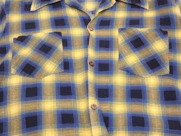 画像5: 〜 70s Galaxie OMBRE SHADOW PLAID  PRINT FLANNEL SHIRT (5)