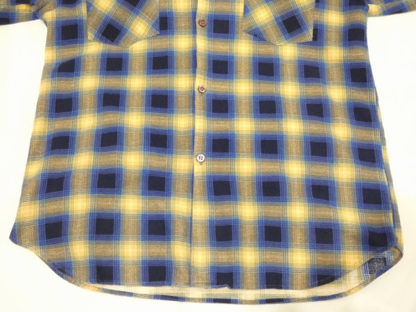 画像6: 〜 70s Galaxie OMBRE SHADOW PLAID  PRINT FLANNEL SHIRT (6)