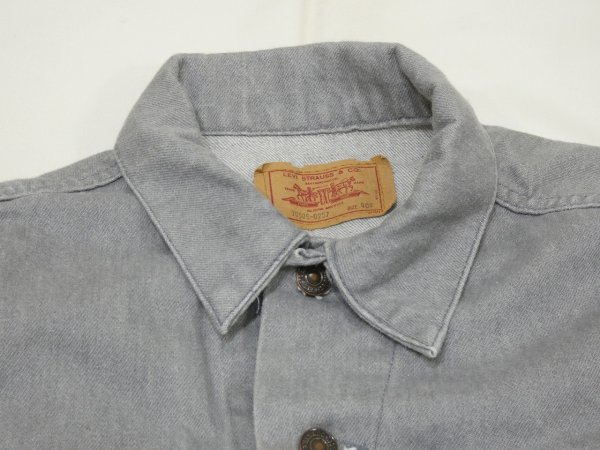 画像4: 80s Levi's 70506-0257 YARN DYED GRAY DENIM JACKET GJ MADE IN USA (4)