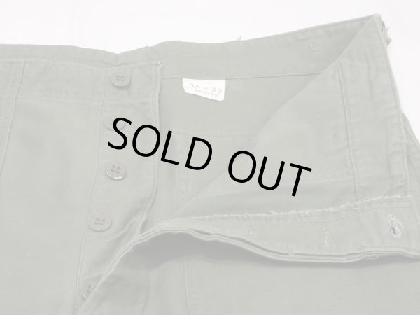 画像7: 60s '64 US ARMY OG-107 COTTON SATEEN UTILITY BAKER PANTS  (7)