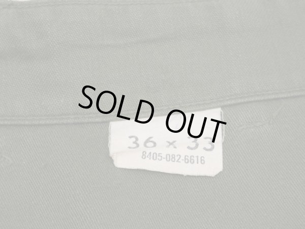 画像8: 60s '64 US ARMY OG-107 COTTON SATEEN UTILITY BAKER PANTS  (8)