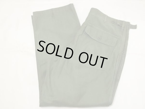 画像3: 60s '64 US ARMY OG-107 COTTON SATEEN UTILITY BAKER PANTS  (3)