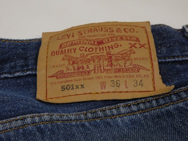 画像11: 90s Levi's 501 DENIM PANTS DISTRESSED & HUGE MADE IN USA (11)