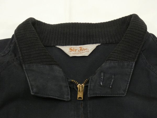 画像4: 50s 60s Sir Jac BLACK COTTON JACKET BLOUSON with VENTILATION HOLE (4)