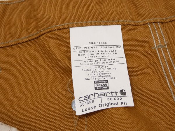 画像6: DEAD STOCK? 10s Carhartt DOUBLE KNEE DUCK PAINTER WORK PANTS BROWN (6)