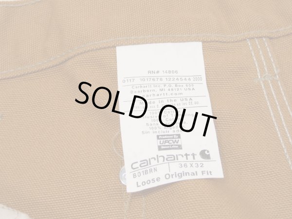 画像6: DEAD STOCK? 10s Carhartt DOUBLE KNEE DUCK PAINTER WORK PANTS BROWN (6)