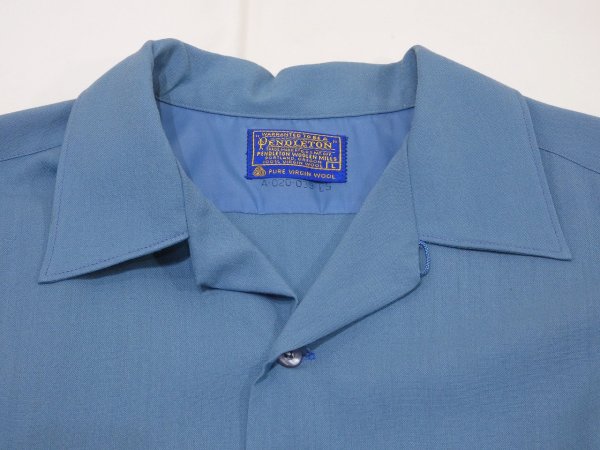 画像5: 60s Pendleton CERULEAN BLUE BOARD SHIRT (5)