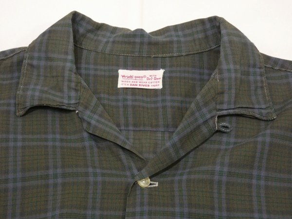 画像4: 60s DAN RIVER COTTON PLAID LOOP COLLAR SHIRT (4)