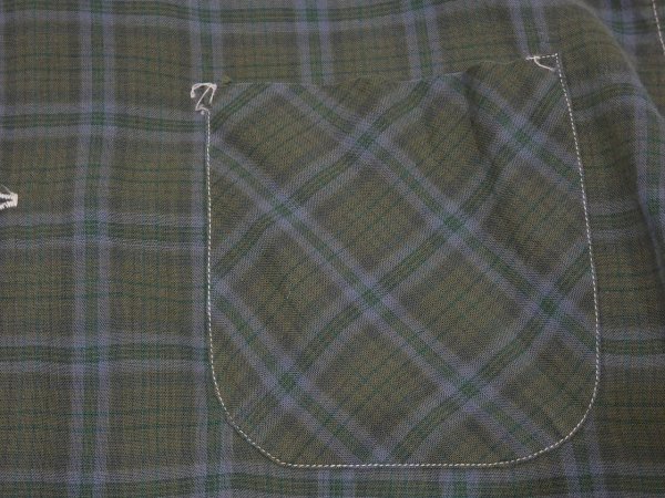 画像7: 60s DAN RIVER COTTON PLAID LOOP COLLAR SHIRT (7)