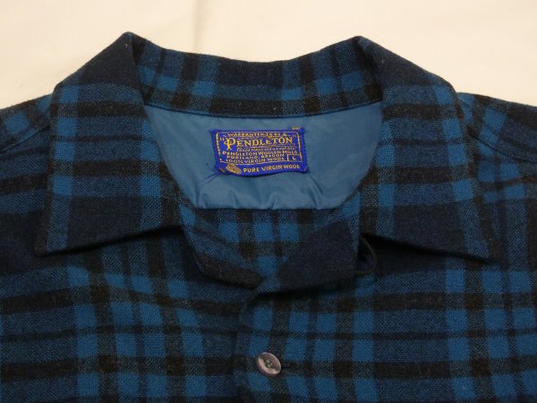 画像4: 60s Pendleton BLUE PLAID BOARD SHIRT (4)