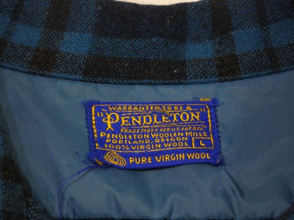 画像3: 60s Pendleton BLUE PLAID BOARD SHIRT (3)