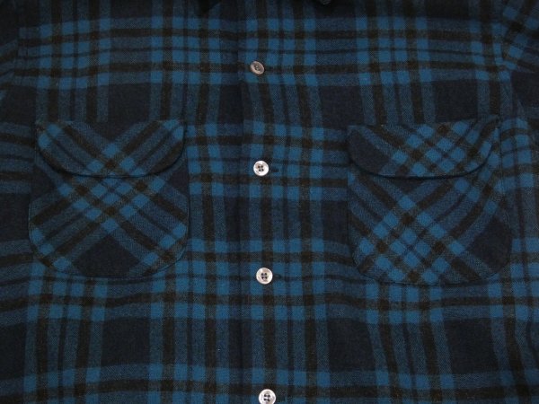 画像6: 60s Pendleton BLUE PLAID BOARD SHIRT (6)