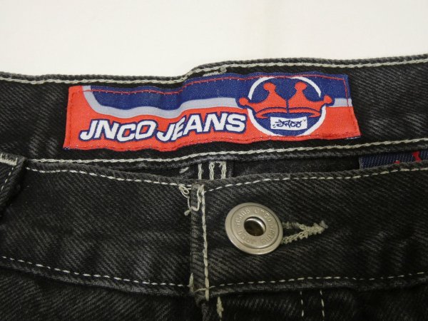 画像5: 90s 00s JNCO JEANS WIDE LOOSE BAGGY BLACK DENIM PAINTER PANTS (5)