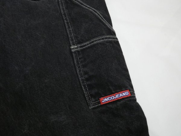 画像11: 90s 00s JNCO JEANS WIDE LOOSE BAGGY BLACK DENIM PAINTER PANTS (11)