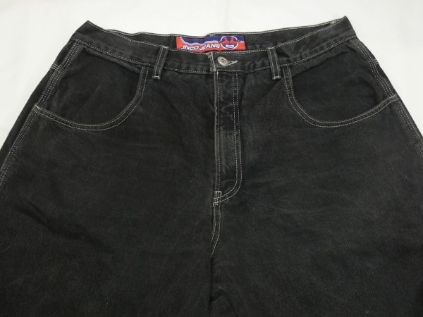 画像4: 90s 00s JNCO JEANS WIDE LOOSE BAGGY BLACK DENIM PAINTER PANTS (4)