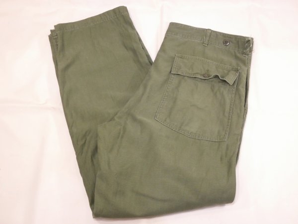 画像3: 60s '64 US ARMY OG-107 COTTON SATEEN UTILITY BAKER PANTS (2) (3)
