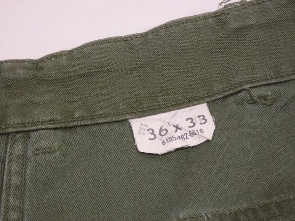 画像8: 60s '64 US ARMY OG-107 COTTON SATEEN UTILITY BAKER PANTS (2) (8)