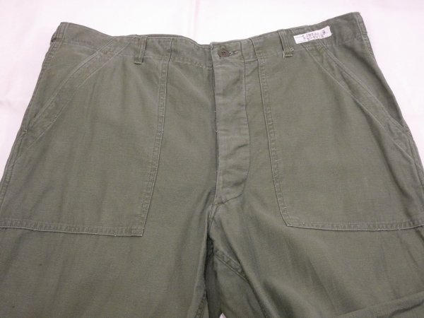 画像4: 60s '64 US ARMY OG-107 COTTON SATEEN UTILITY BAKER PANTS (2) (4)