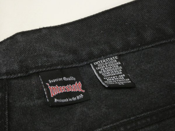 画像6: 90s 00s Interstate IS WIDE LOOSE BAGGY BLACK DENIM PANTS (6)