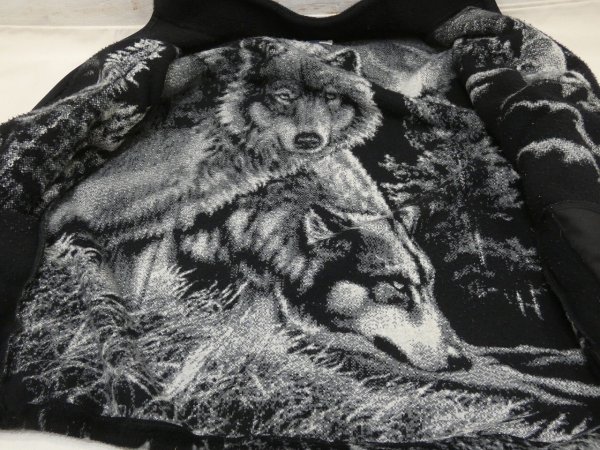 画像10: 90s ArtUnlimited WOLF ALL OVER PATTERN FLEECE JACKET MADE IN USA (10)