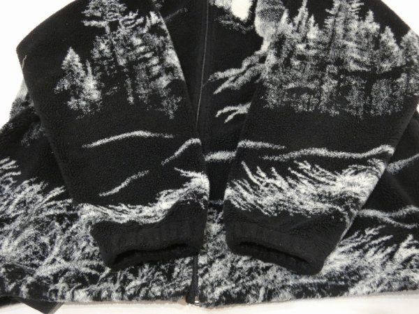 画像9: 90s ArtUnlimited WOLF ALL OVER PATTERN FLEECE JACKET MADE IN USA (9)
