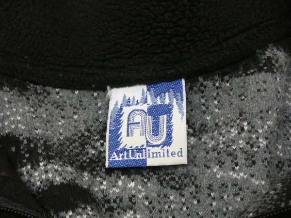 画像3: 90s ArtUnlimited WOLF ALL OVER PATTERN FLEECE JACKET MADE IN USA (3)