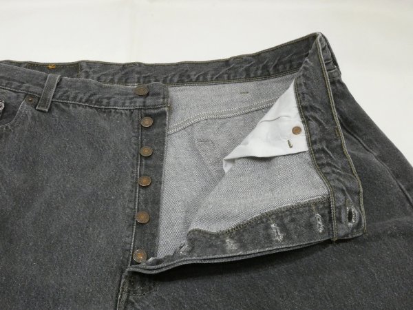 画像5: 90s Levi's 501- 0658 YARN DYED BLACK DENIM PANTS W42L32 MADE IN USA (5)