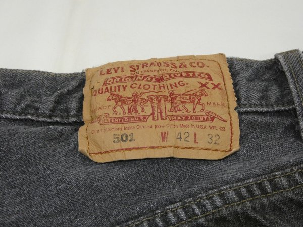 画像10: 90s Levi's 501- 0658 YARN DYED BLACK DENIM PANTS W42L32 MADE IN USA (10)