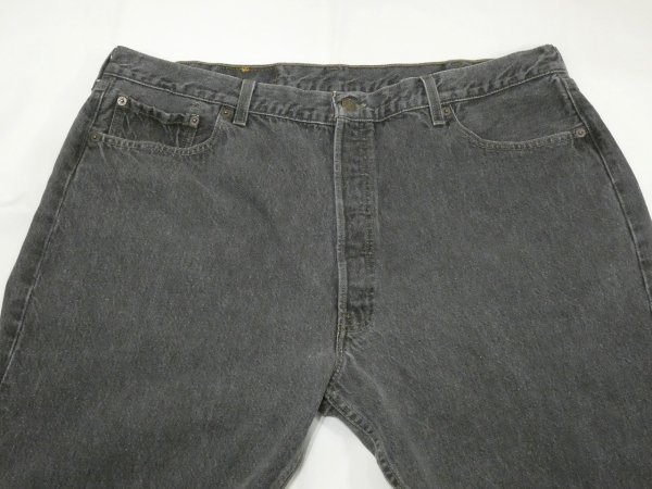画像4: 90s Levi's 501- 0658 YARN DYED BLACK DENIM PANTS W42L32 MADE IN USA (4)