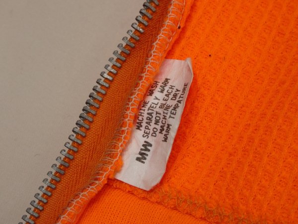 画像10: 70s UNKNOWN NEON ORENGE FULL ZIP SWEAT PARKA HOODIE (10)