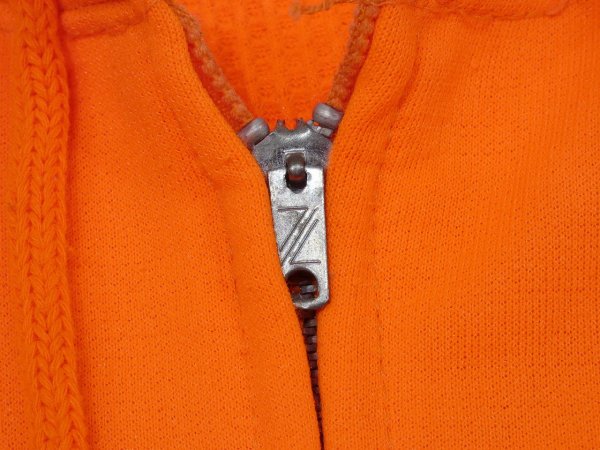 画像4: 70s UNKNOWN NEON ORENGE FULL ZIP SWEAT PARKA HOODIE (4)