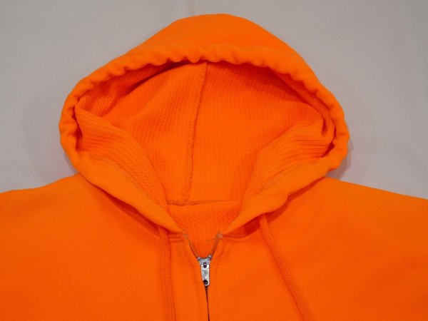 画像3: 70s UNKNOWN NEON ORENGE FULL ZIP SWEAT PARKA HOODIE (3)