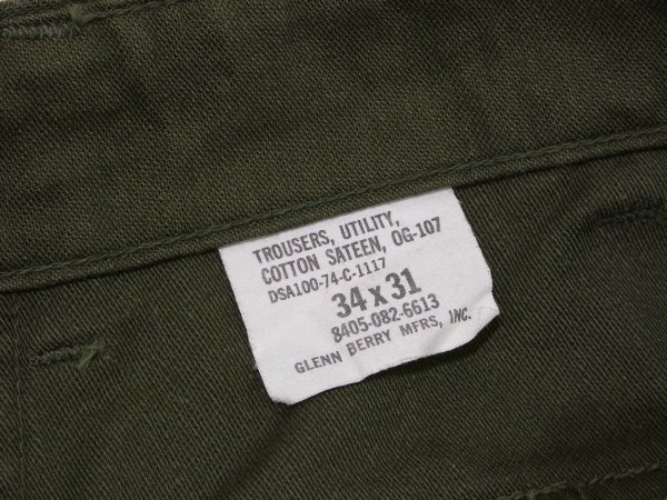 画像6: 70s '74 US ARMY OG-107 UTILITY BAKER PANTS DEAD STOCK ? (6)