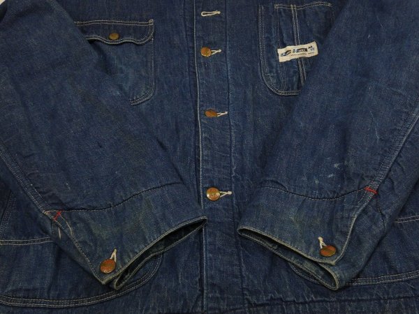 画像9: 60s POWR HOUSE DENIM CHORE JACKET COVERALL with BLANKET (9)