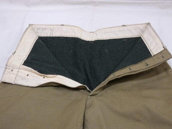 画像6: 40s US ARMY M-41 KERSEY LINED CHINO TROUSERS PANTS DEAD STOCK ? (6)